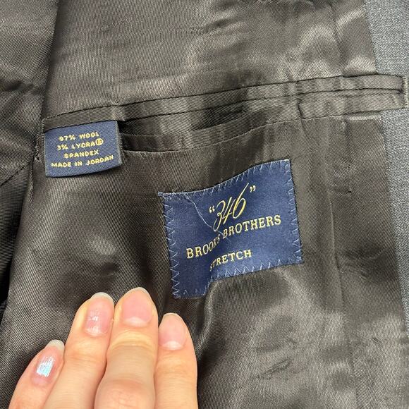 Brooks Brothers 346 Explorer Gray Mens 40 SH Wool Blend Sport Coat Blazer Jacket - Picture 6 of 12